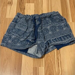 Blue Patterned Women's Athletic Shorts